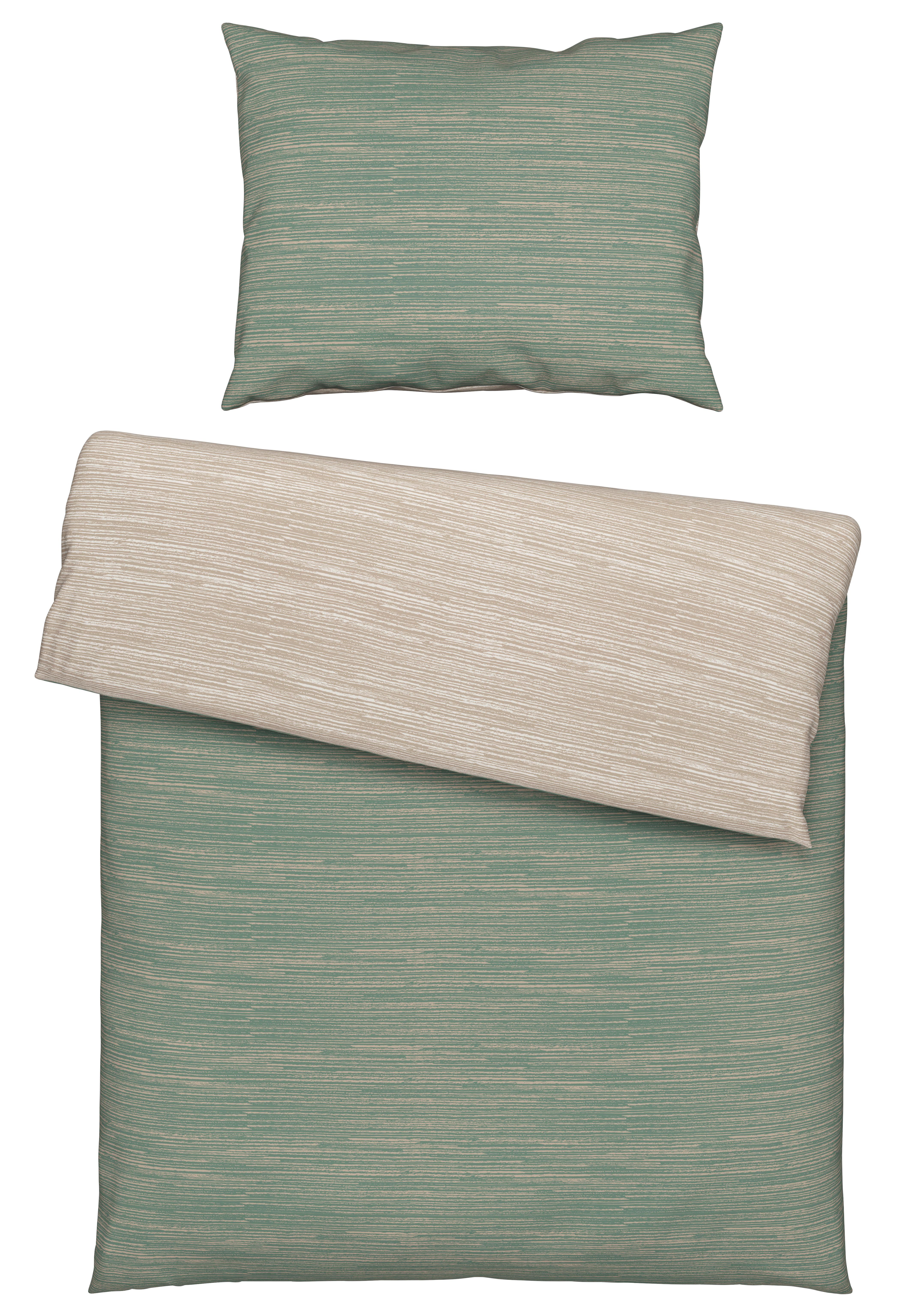 Kétoldalas Ágyneműhuzat Matthias - bézs/zöld, Modern, textil (140/200cm) - Modern Living