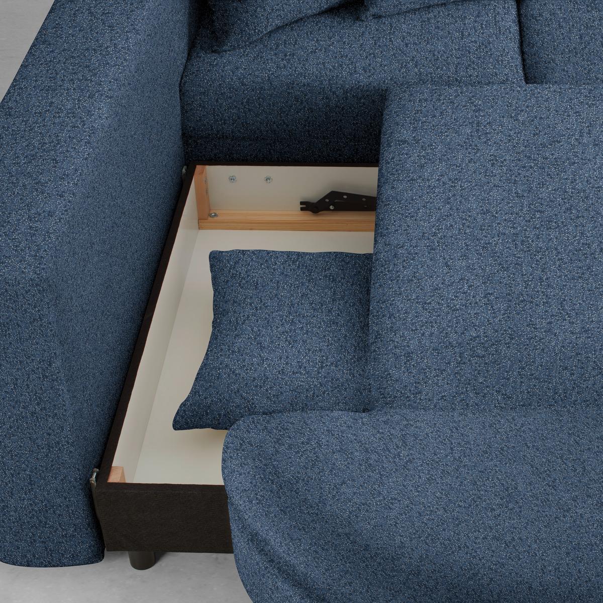 Ecksofa Axel Dunkelblau - Schwarz/Dunkelblau, MODERN, Textil/Metall (250/87/291cm) - Mömax