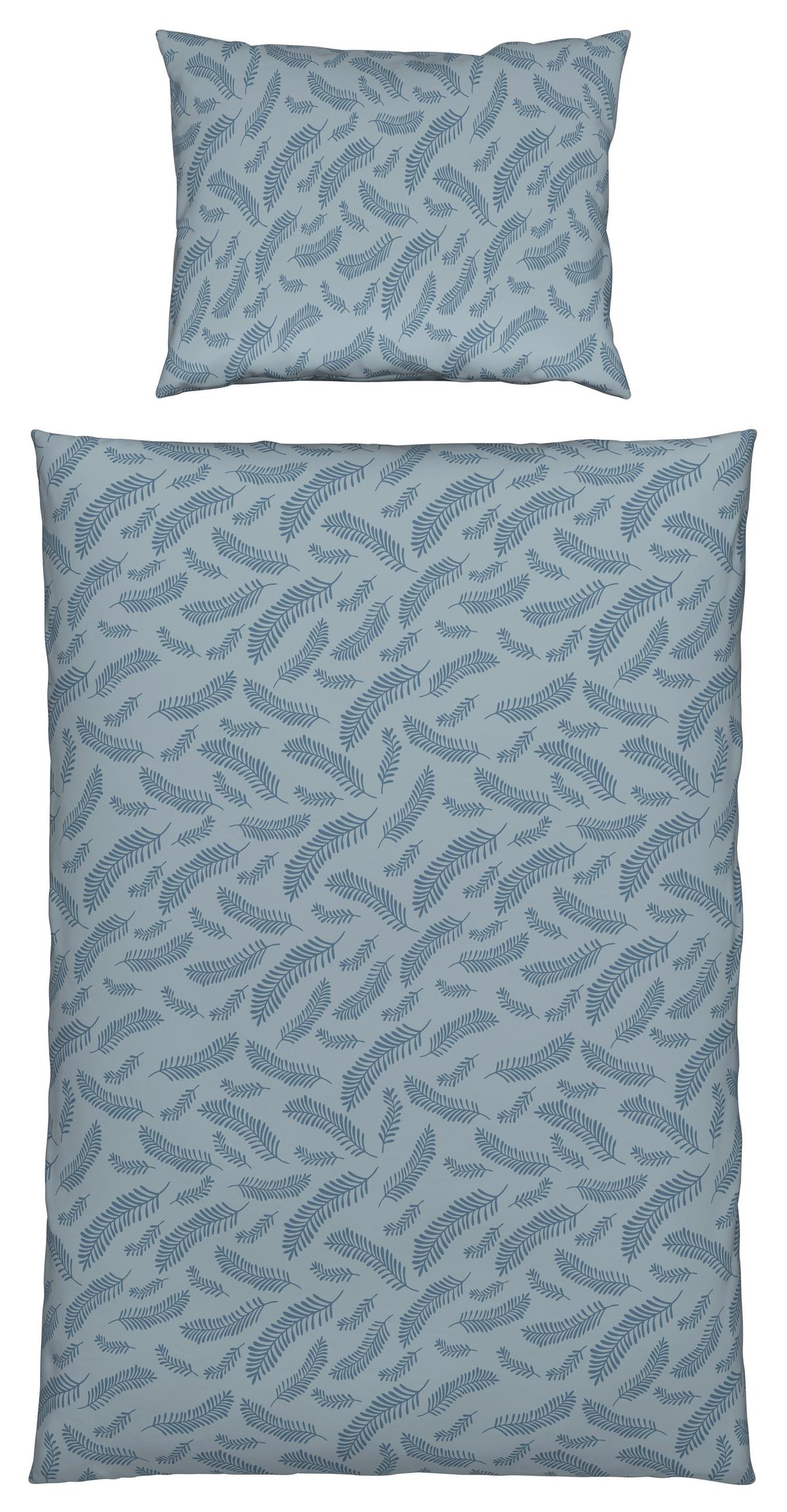 Lenjerie de pat Ferns,cca. 140x200/50x70 cm - albastru, Modern, textil (140/200cm) - Mömax