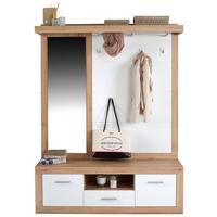 Cuier Malta - alb/culoare lemn stejar, Modern, material pe bază de lemn (145/197/36cm) - Modern Living