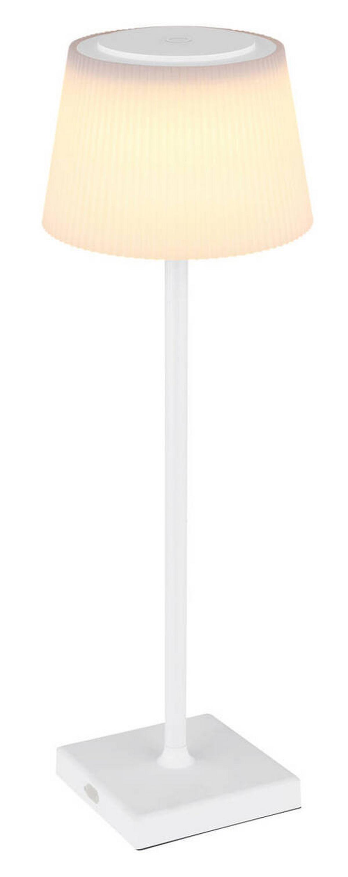 Akku-Tischleuchte Gregoir Weiß max. 4 Watt - Weiß, KONVENTIONELL, Kunststoff/Metall (13,1/38cm) - Globo