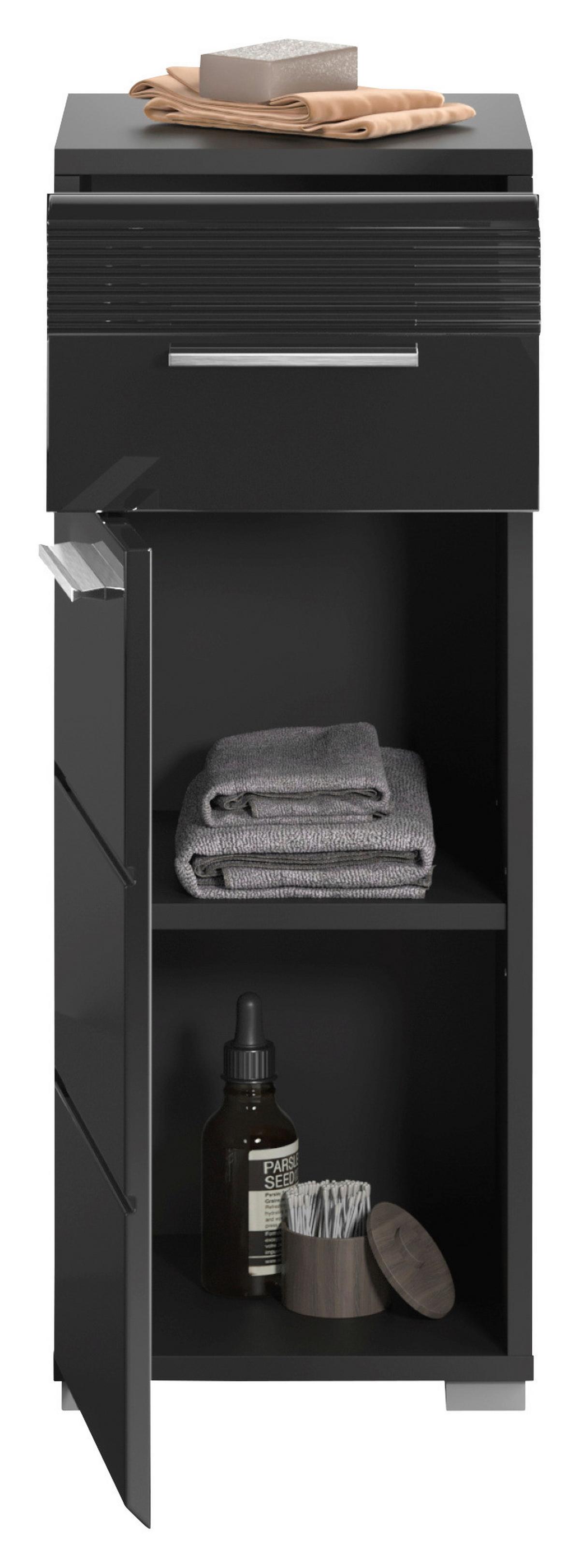 Unterschrank Linus ca. 60x70 cm Schwarz - Schwarz Hochglanz/Schwarz, MODERN, Holzwerkstoff/Kunststoff (60/70/30cm) - MID.YOU