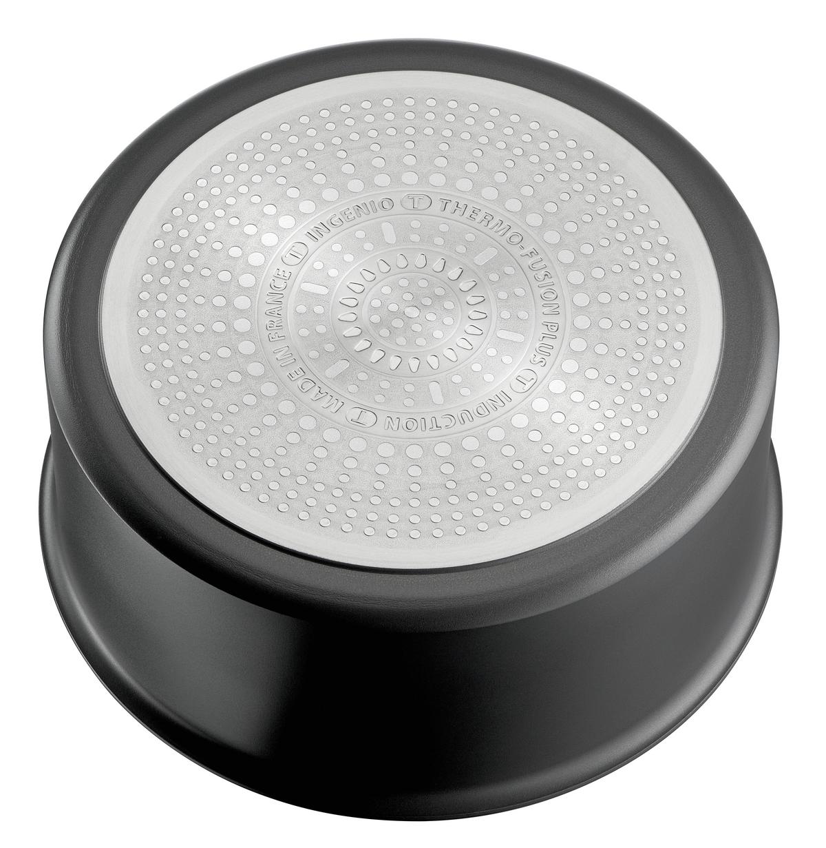 ZESTAW PATELNI L76491 TEFAL - ciemnoszary, Basics, metal/szkło (32,5/32,5/24cm) - Tefal