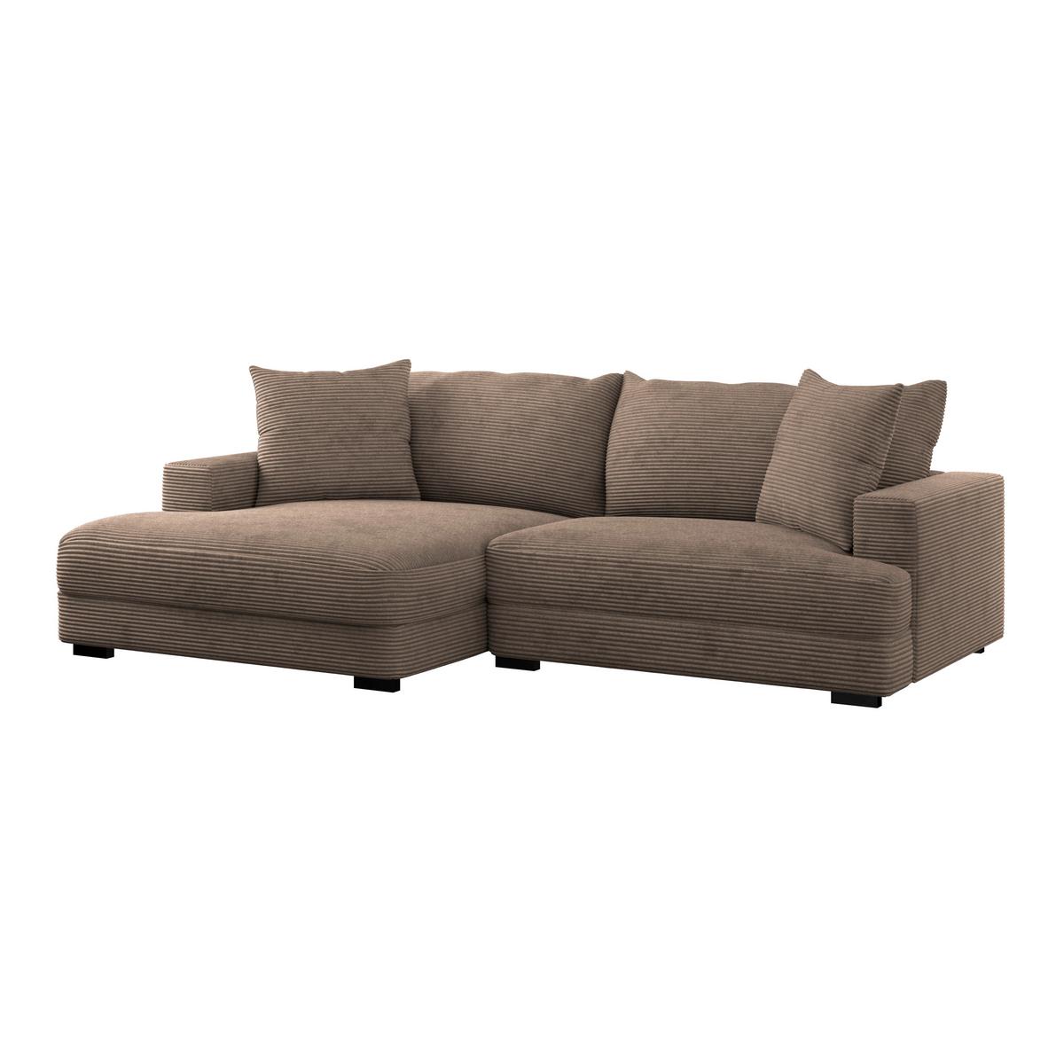 Ugaona Garnitura Pelle - bežbraon/crna, Moderno, tekstil (180/265cm)