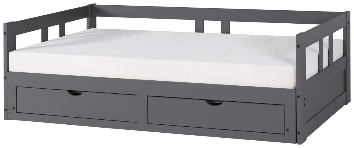 Raztegljiva Postelja Livio, Antracit, 90-180x200cm - naravne barve/antracit, Romantika, kovina/umetna masa (90-180/200cm) - MID.YOU