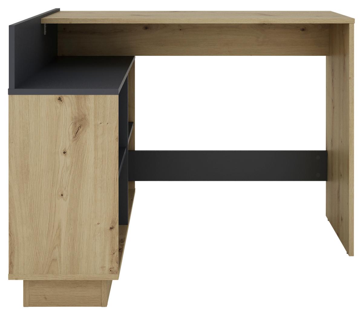 ECKSCHREIBTISCH BERNI - Graphitfarben/Eiche Artisan, MODERN, Holzwerkstoff (102/80/77,5cm) - MID.YOU