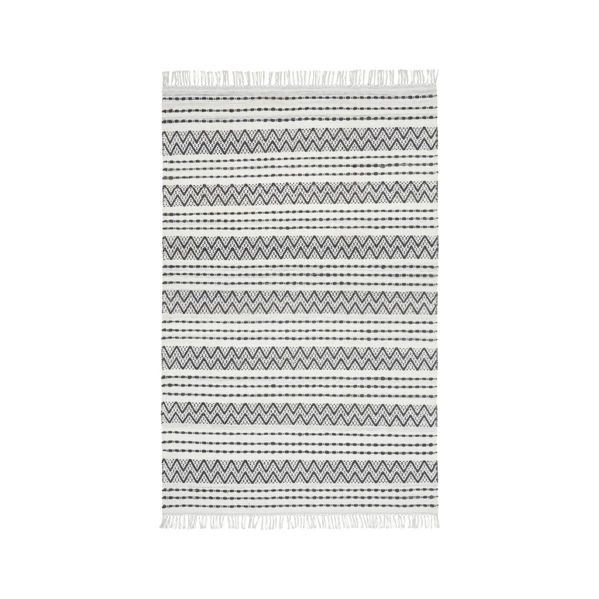 Covor țesut de mână GERI - alb/negru, Modern, textil (120/170cm) - Modern Living