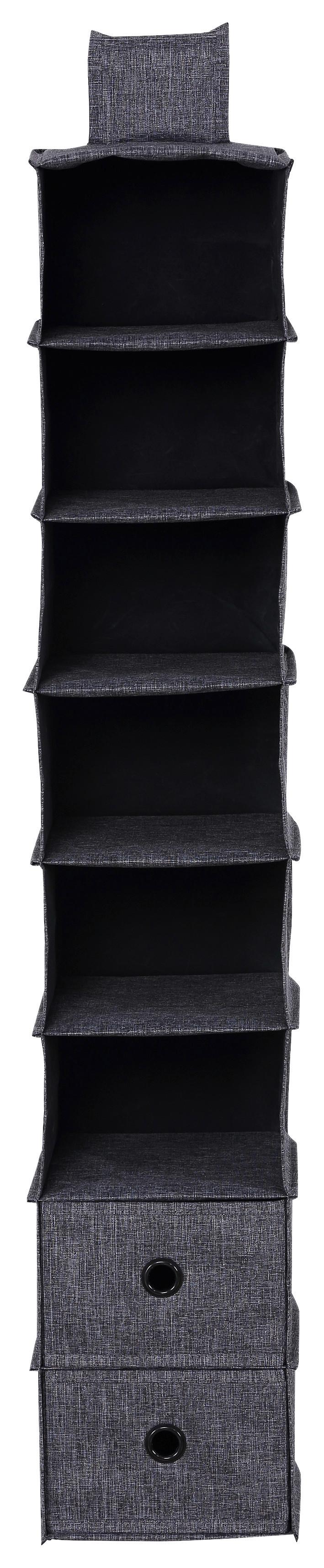 Viseči Organizator Nahla -Sb- - siva, tekstil/leseni material (24/23/100/12/19/18cm) - Modern Living