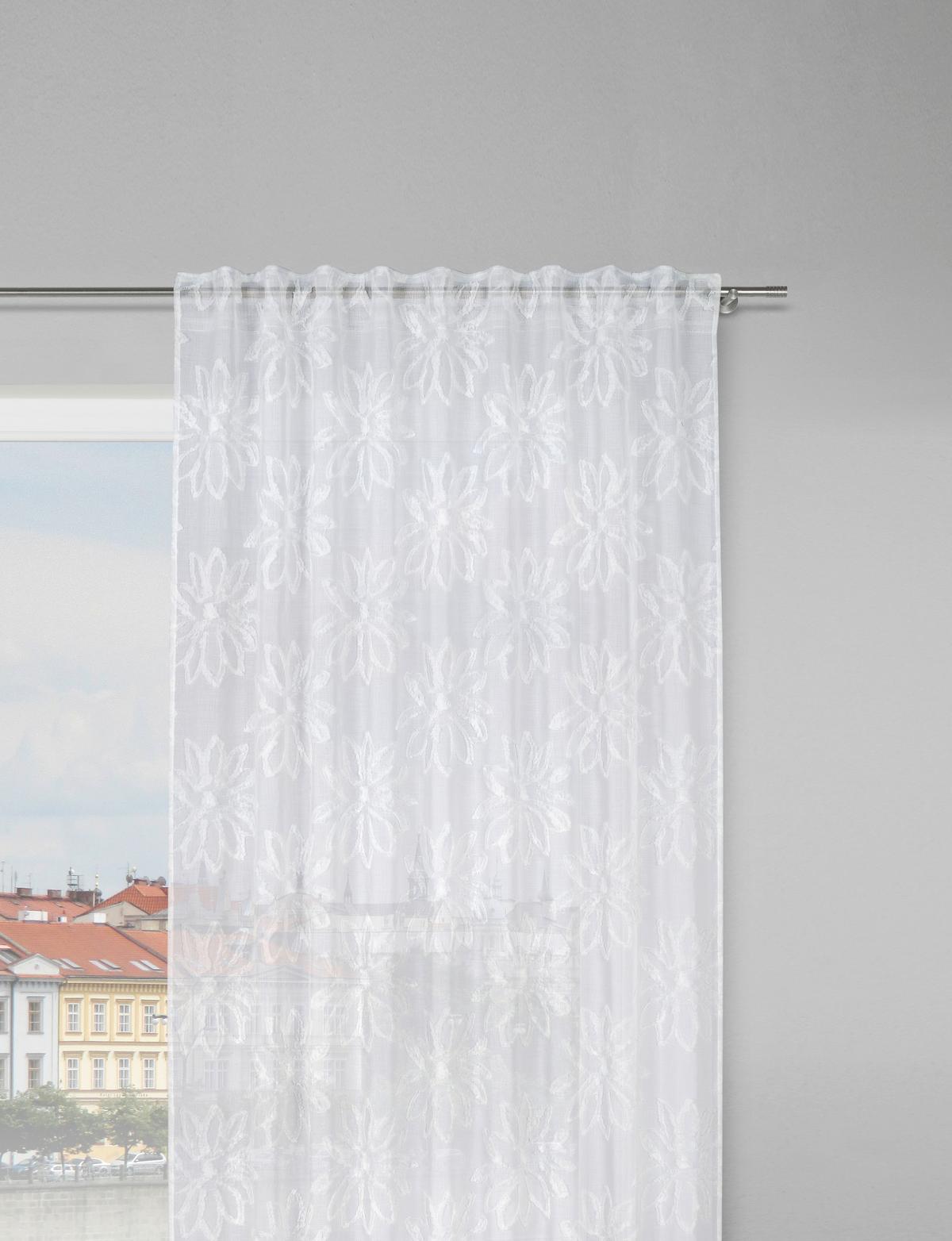 Fertigvorhang Emilia in Weiss ca. 135x245cm - Weiss, Romantik / Landhaus, Textil (135/245cm) - Modern Living