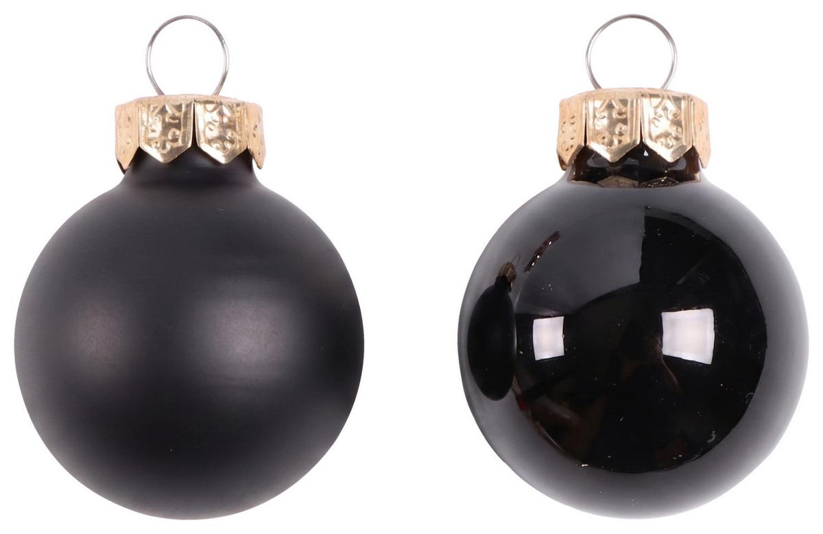 Christbaumkugel Noel Schwarz, 15-teilig - Schwarz, Glas (6cm) - Mömax