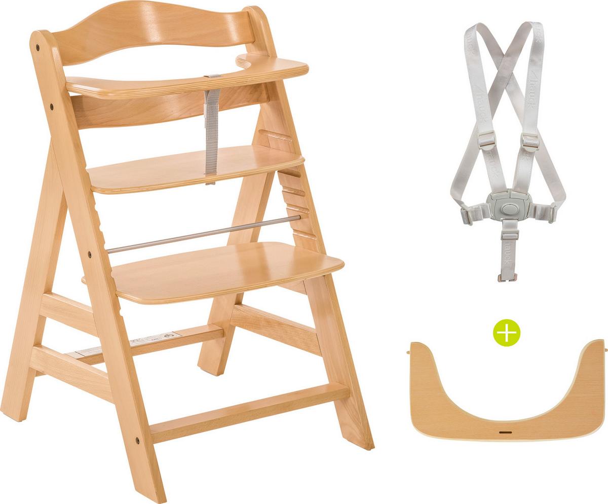 WYSOKIE KRZESŁO 661079 ALPHA+ - kolor naturalny, Basics, drewno (56/80/48cm) - Hauck