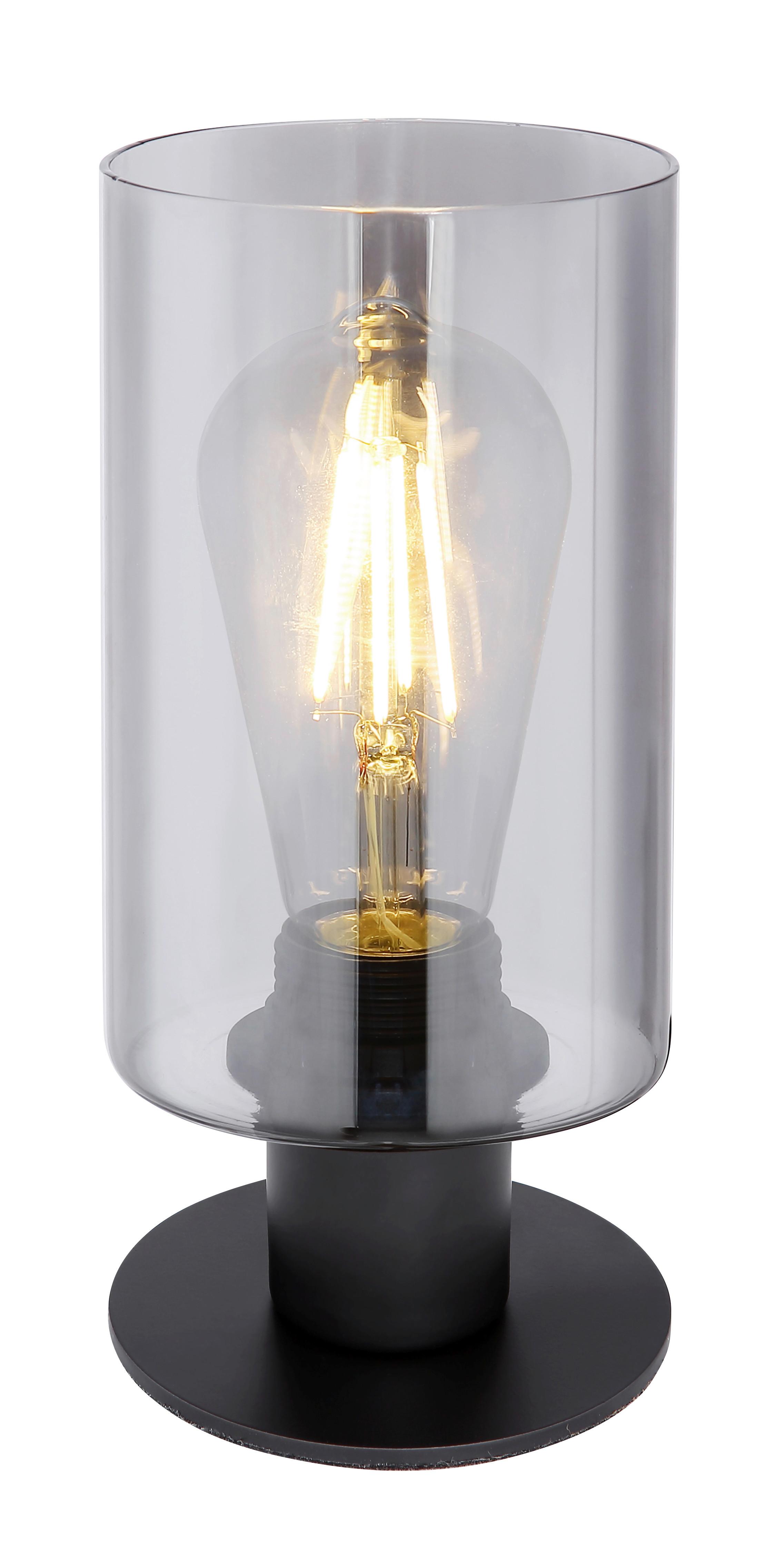 Tischleuchte 15465T in Grau max. 60 Watt - Schwarz/Grau, Design, Glas/Metall (10/21,5cm) - Globo