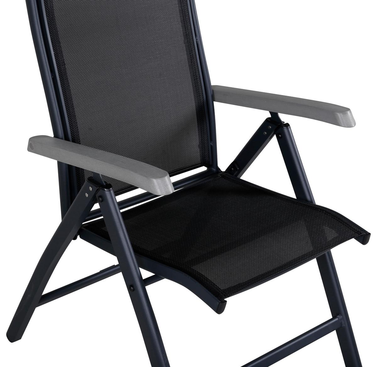 Gartensessel 2er-Set Albany ca.60x110x73 cm Schwarz - Schwarz, KONVENTIONELL, Metall (60/110/73cm) - Gardenson