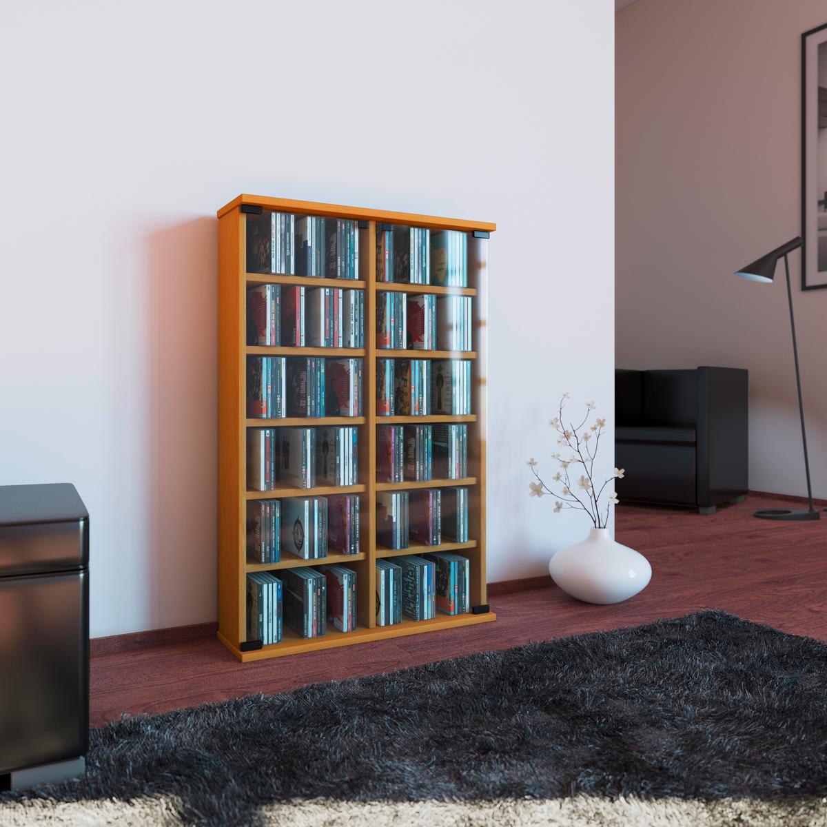 Regal Roma, Bukev, 60 Cm - barve bukve, Konvencionalno, steklo/leseni material (60/91,5/18cm) - MID.YOU