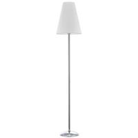 Stehleuchte Richard Bianco Weiß/Chrom max. 22 Watt - Chromfarben/Weiß, KONVENTIONELL, Textil/Metall (35/180cm)