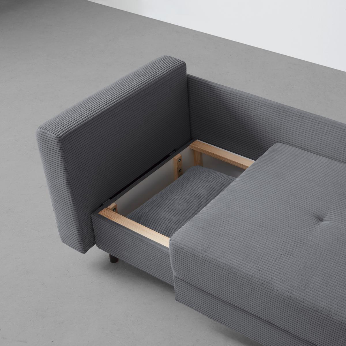Liege Nova Dunkelgrau - Dunkelgrau/Schwarz, MODERN, Holz/Textil (85/62/145cm) - Mömax