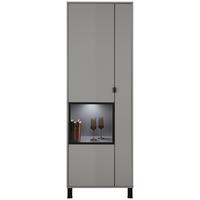 Vitrine In Grau - Schwarz/Grau, Modern, Glas/Holzwerkstoff (65/197/38cm) - Mömax
