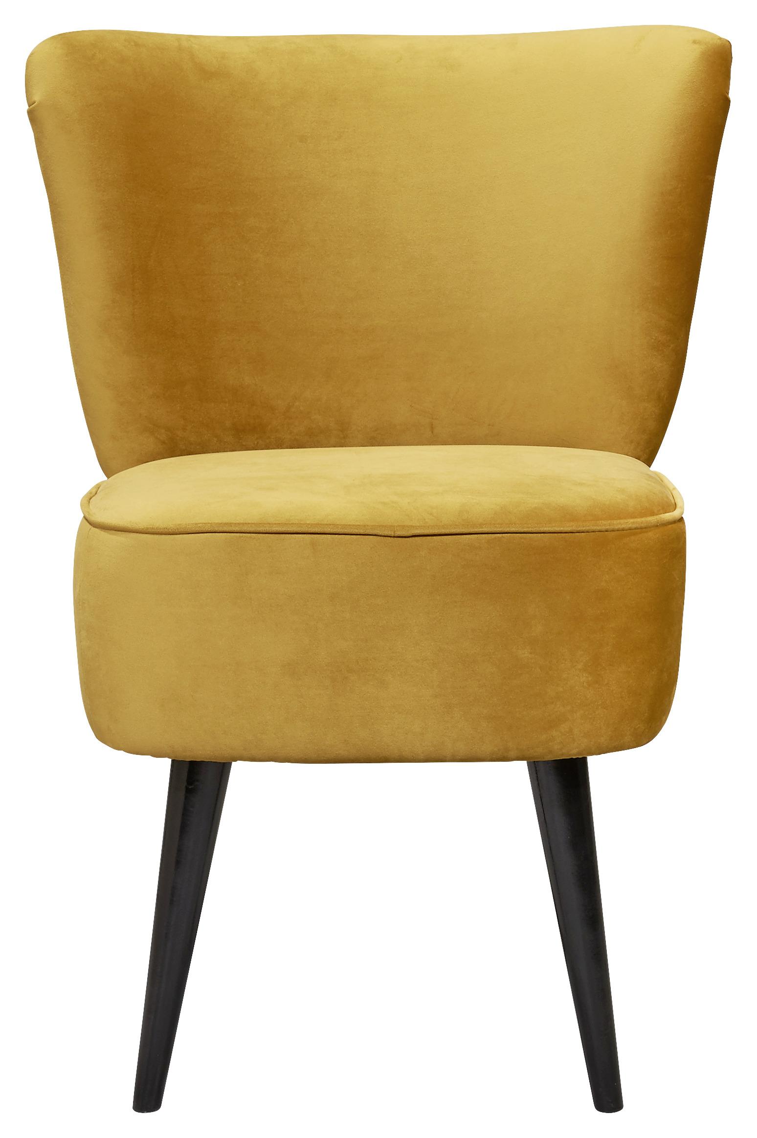 Fotelja Lord -Trend- - zlatne boje/crna, Trend, drvni materijal/tekstil (65/89/70cm) - MID.YOU