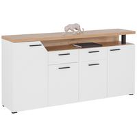 Comodă NICO - alb/stejar Artisan, Modern, material pe bază de lemn (180,5/91,6/40cm) - Modern Living