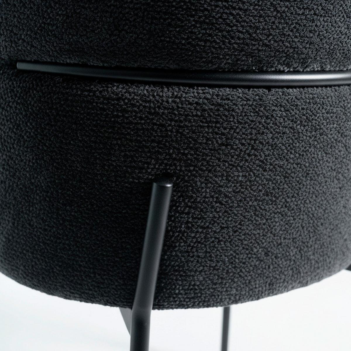 Armlehnstuhl Chloe Schwarz Webstoff Gepolstert - Schwarz, MODERN, Textil/Metall (62/79/59,5cm) - Bessagi Home