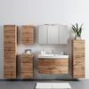 ARMOIRE HAUTE FLORIDA -EXKLUSIV- - couleur chromée/couleur chêne, MODERN (40/180/35cm) - Premium Living