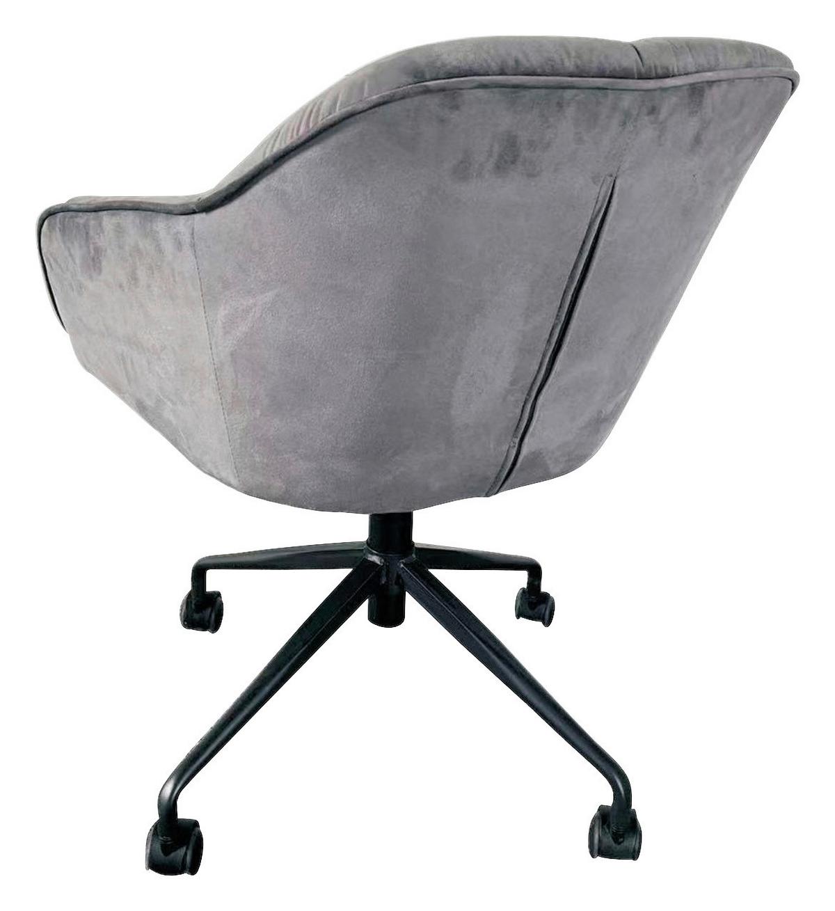 Scaun rotativ ELLY - negru/gri, Design, plastic/metal (72/79-86/74cm) - Modern Living