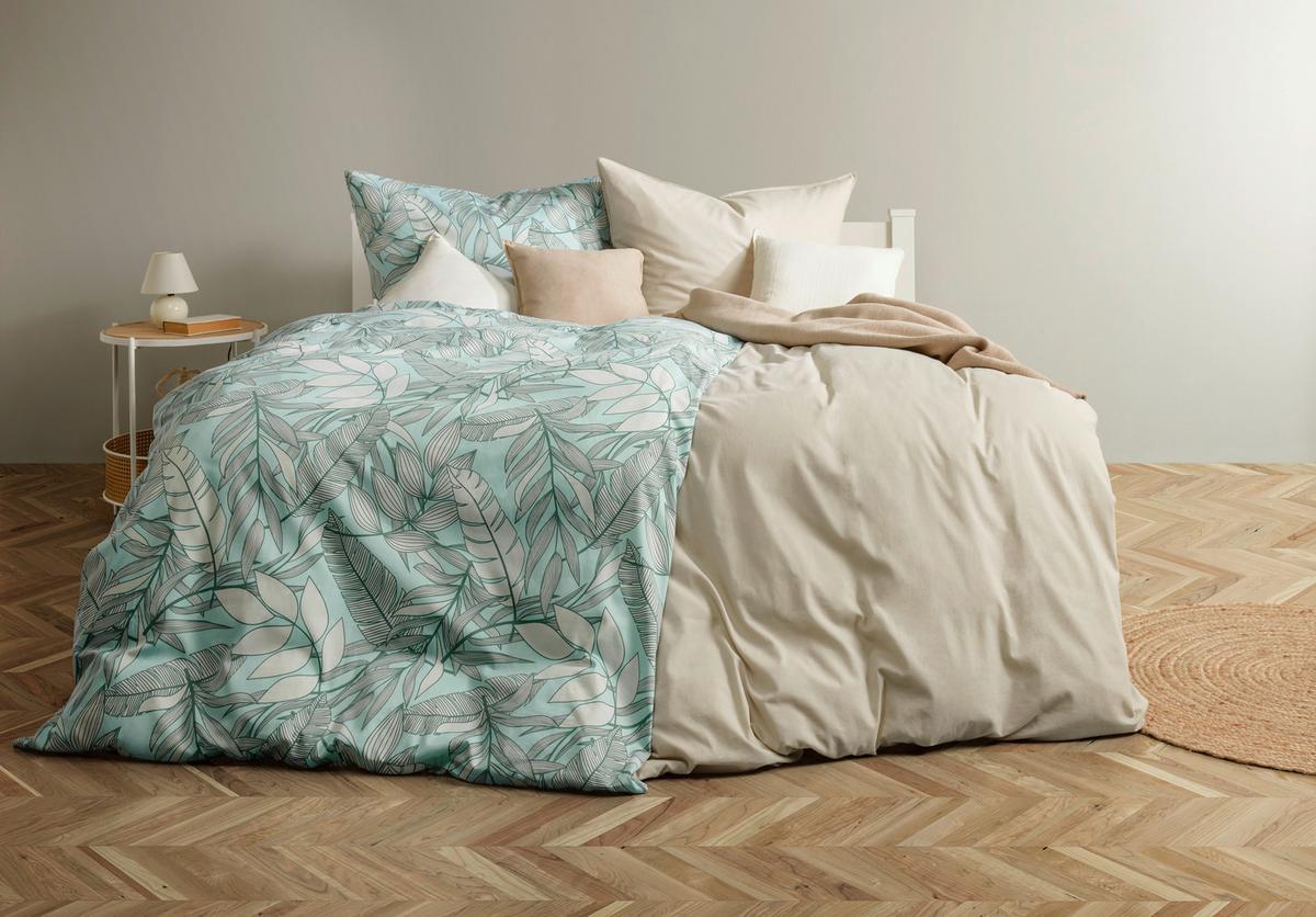 Bettwäsche Stone Washed Uni ca. 140x200cm - Naturfarben, ROMANTIK / LANDHAUS, Textil (140/200cm) - Modern Living