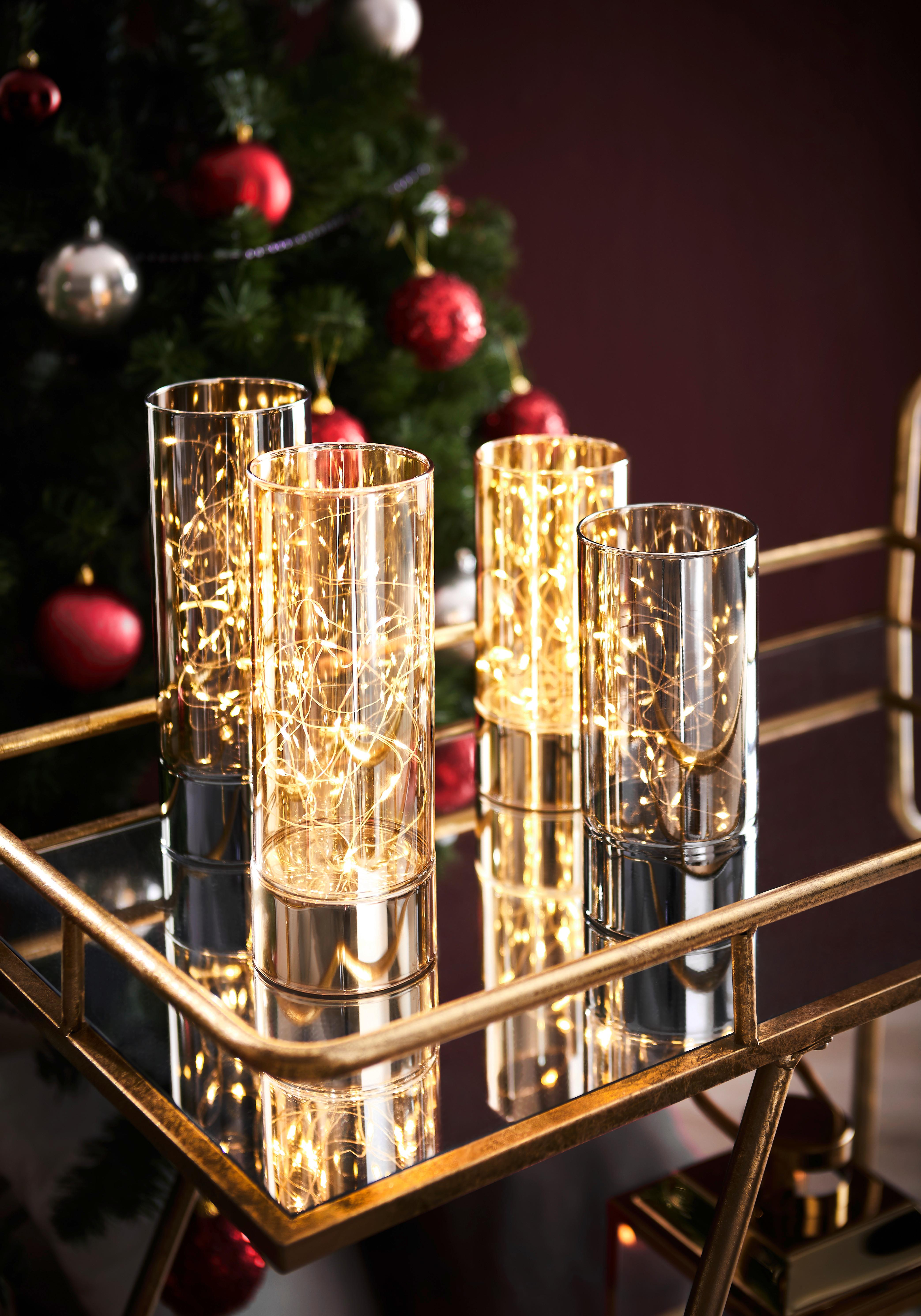 DEKORACJA ŚWIETLNA LED JP16872 - szary, Lifestyle, szkło (9/25cm) - X-Mas