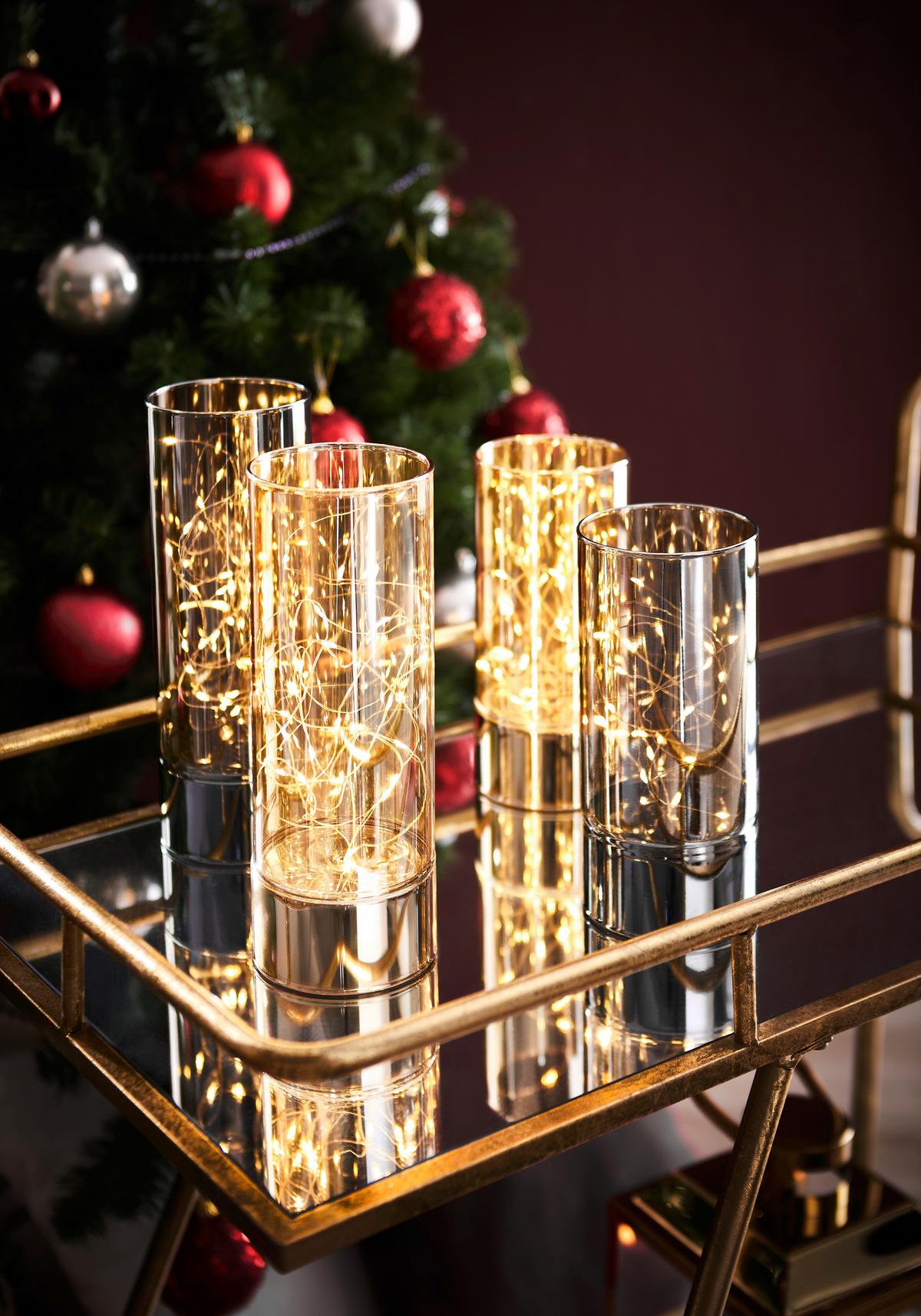 DEKORACJA ŚWIETLNA LED JP16872 - szary, Lifestyle, szkło (9/25cm) - X-Mas