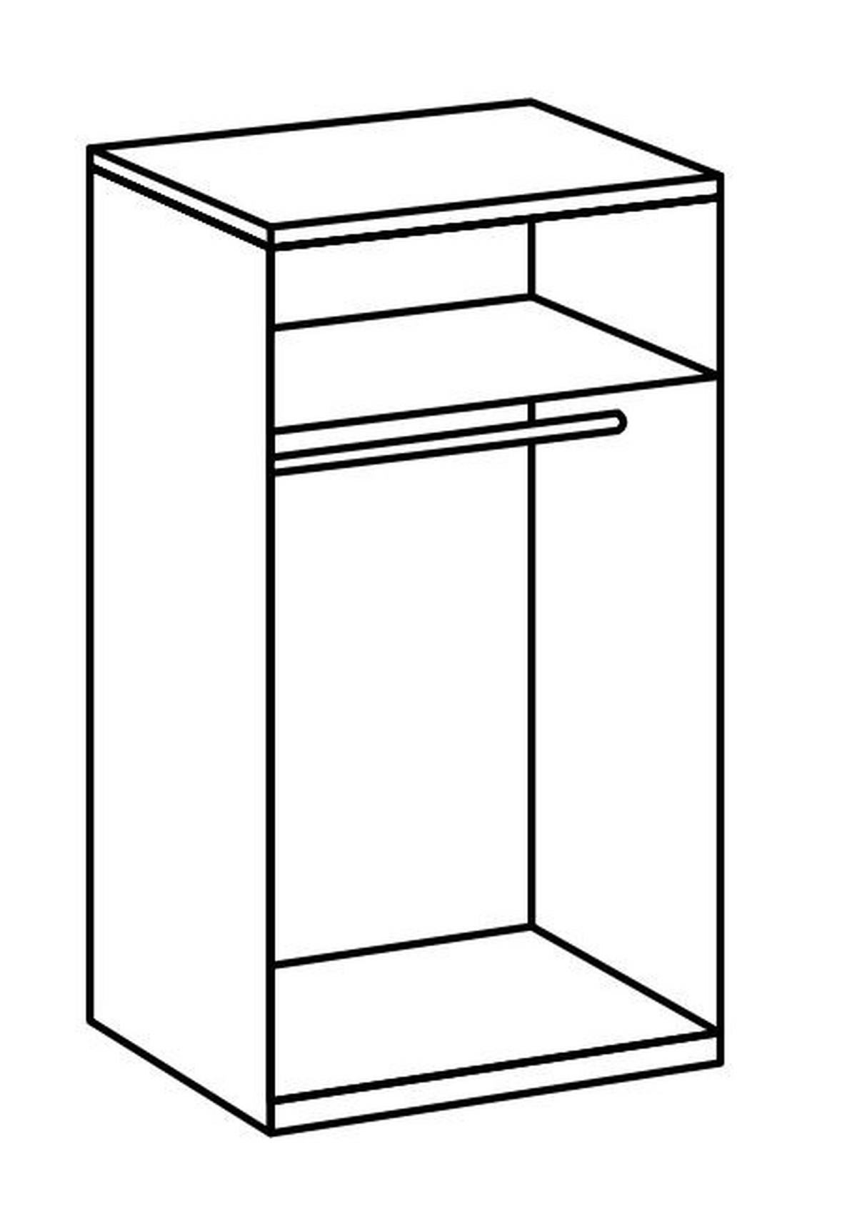 Ormar S Klasičnim Vratima Level 36d - boje hrasta/bijela visoki sjaj, Moderno, drvni materijal (100/216/58cm) - Modern Living