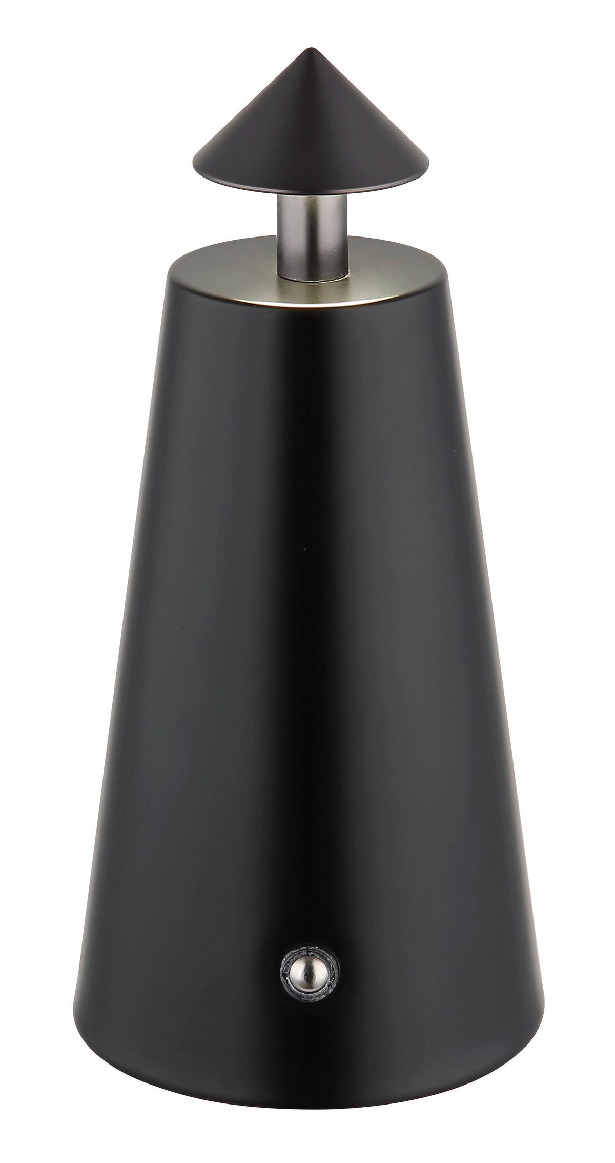 AKKU-TISCHLEUCHTE 21037S LIVA - Weiss/Schwarzchrom, Design, Kunststoff/Metall (9/19cm) - Globo