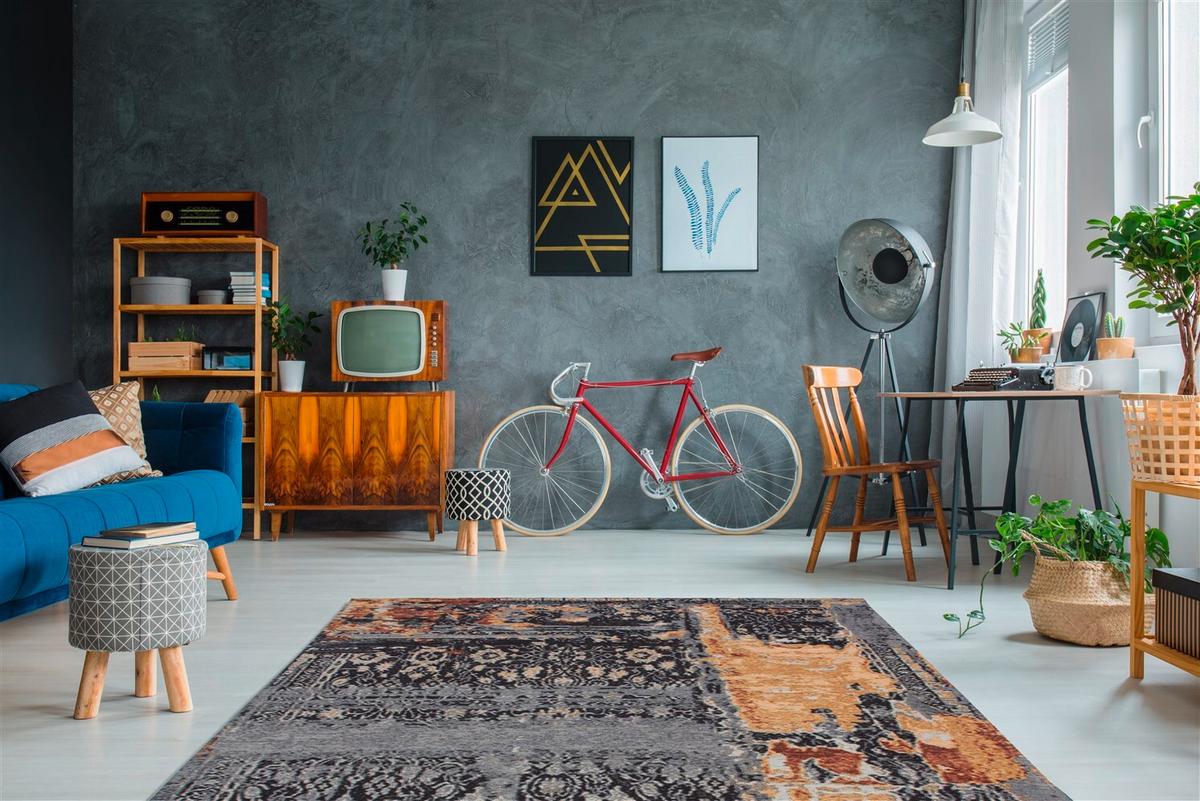 FLACHWEBETEPPICH BLAZE 500 MULTI / BLAU - Blau/Multicolor, Konventionell, Textil (195/290cm) - Kayoom