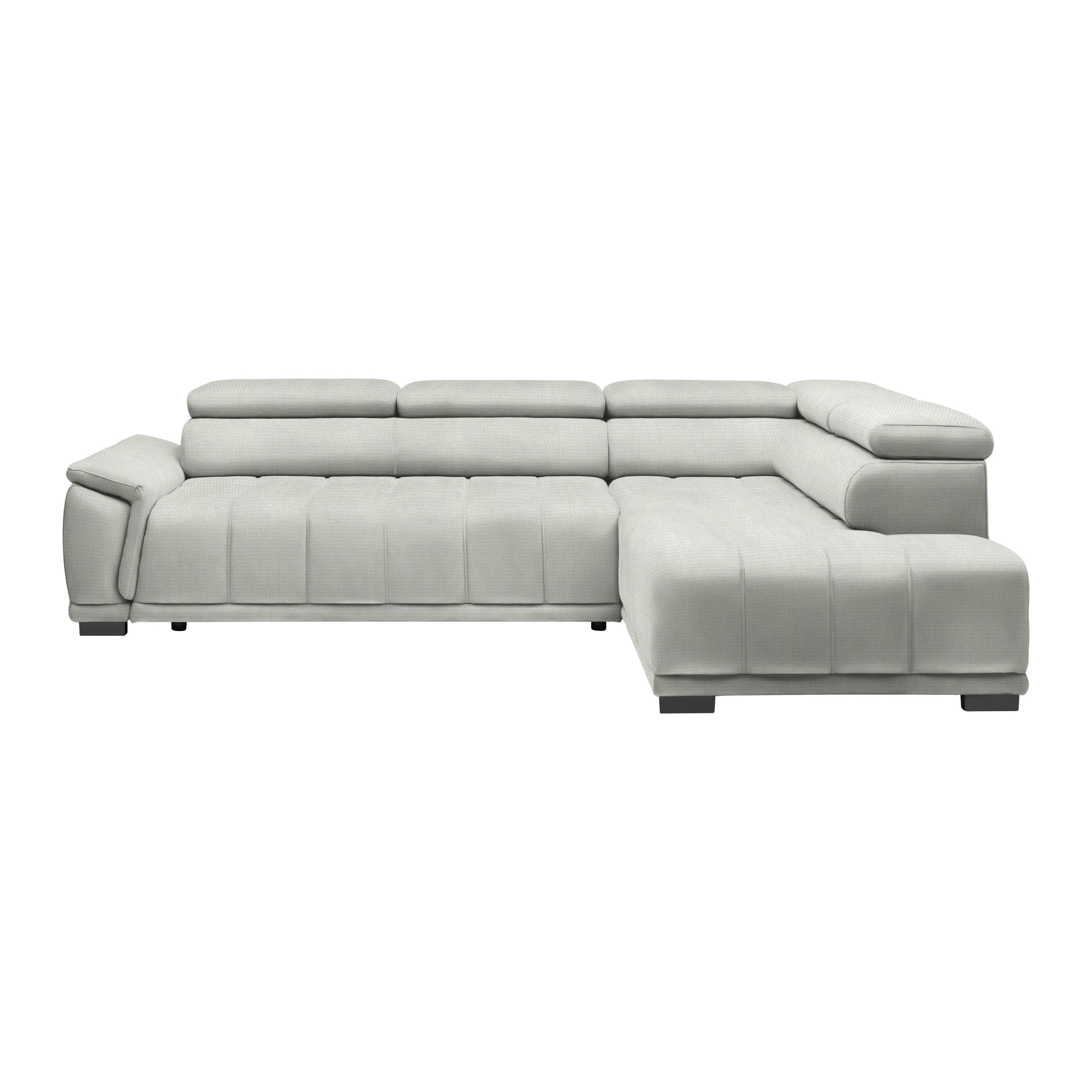 Ecksofa Gremoi Rechts Sandfarben - Sandfarben/Schwarz, MODERN, Kunststoff/Textil (283/206cm) - Premium Living