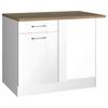 Eckunterschrank Mailand Weiß Hochglanz - Weiß Hochglanz/Silberfarben, MODERN, Holzwerkstoff/Metall (110/85/60cm) - Held