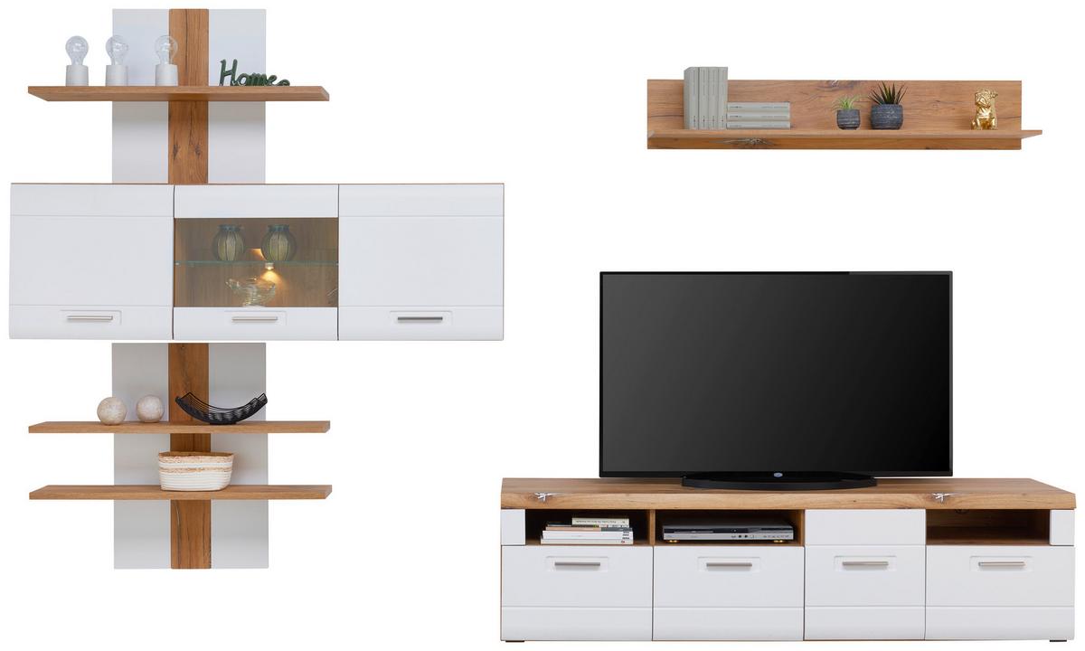Zidna Polica Auris - bijela/boje johe, Moderno, drvni materijal (100/143/25cm) - Modern Living