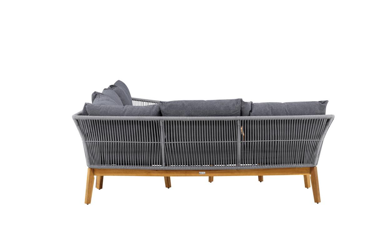 Loungegarnitur Chania ca. 210x160 Dunkelgrau - Dunkelgrau/Grau, KONVENTIONELL, Holz/Kunststoff (210/160cm) - Gardenson