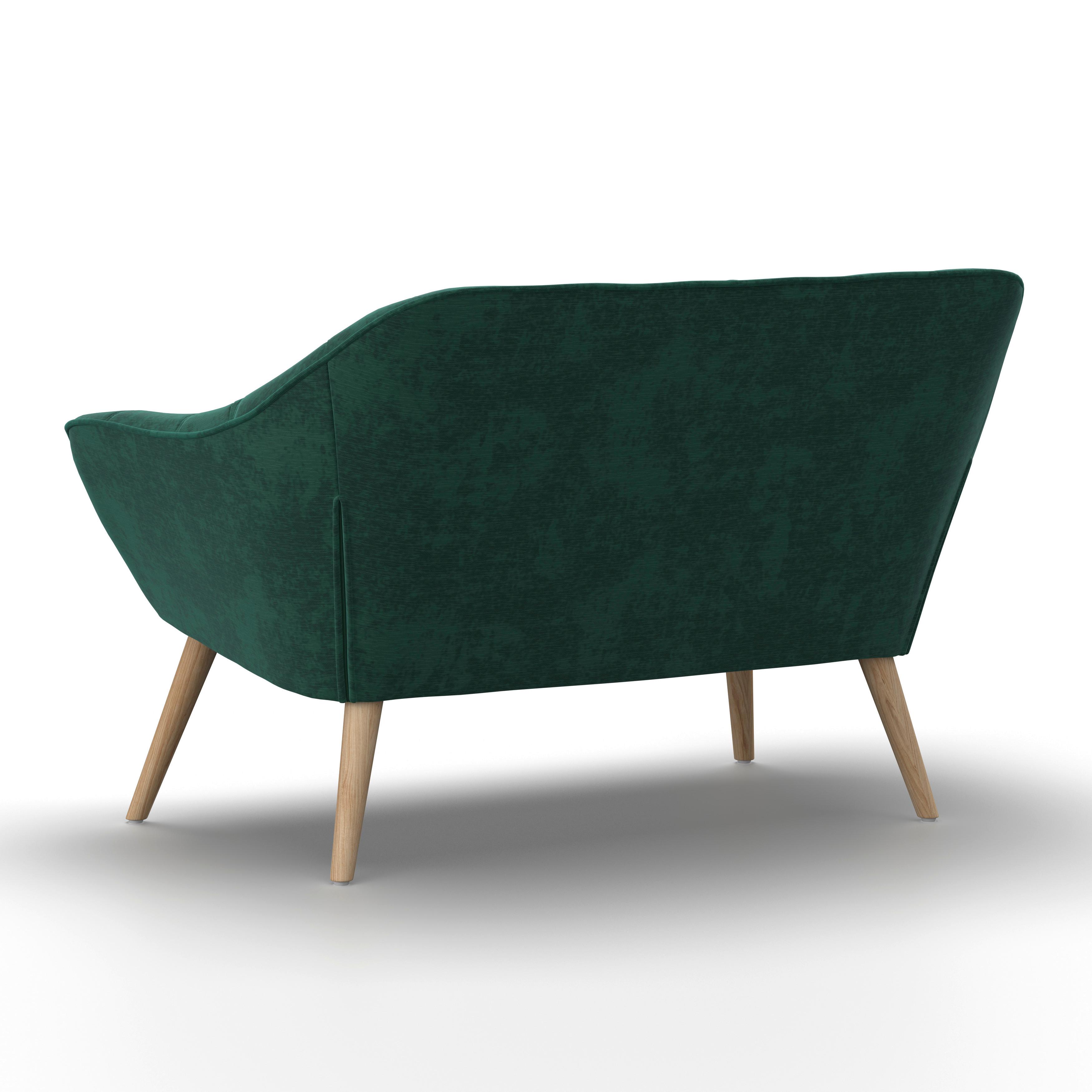 2-SITS SOFFA MONIQUE - grön/naturfärgad, Modern, metall/trä (126/74/76cm) - Bessagi Home