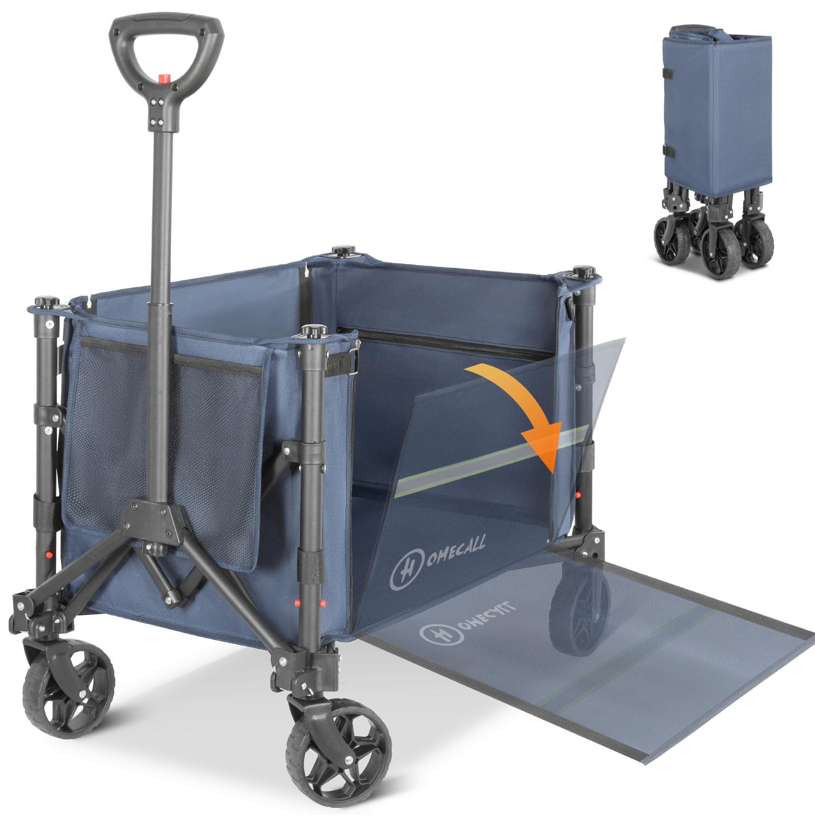 Bollerwagen Blau/Graphitfarben - Blau/Graphitfarben, Basics, Textil/Metall (44/19/31cm) - Modante