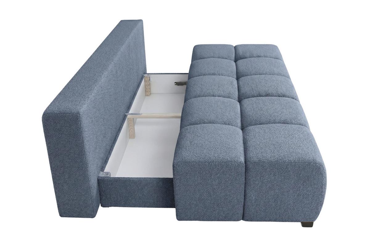 Boxspringsofa Bob Blau - Blau/Chromfarben, KONVENTIONELL, Holzwerkstoff/Kunststoff (209/90/105cm) - Based