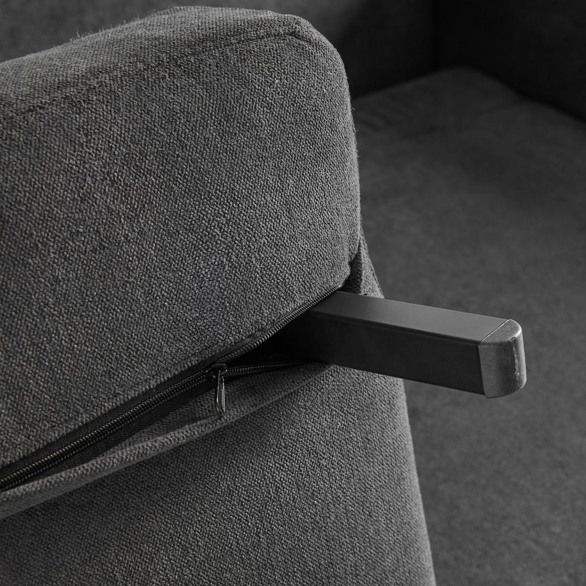 SOFA Z FUNKCJĄ SPANIA SANDRO - ciemnoszary/czarny, Modern, tworzywo sztuczne/tkanina (175/76/89cm) - Bessagi Home