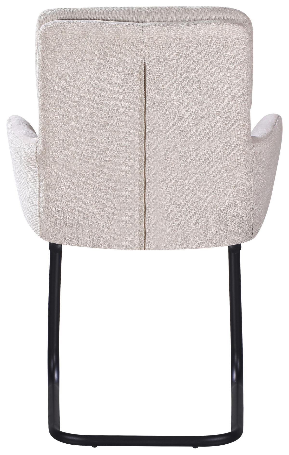 Armlehnstuhl Nova Beige/Schwarz - Beige/Schwarz, MODERN, Textil/Metall (61/91/65cm) - Premium Living