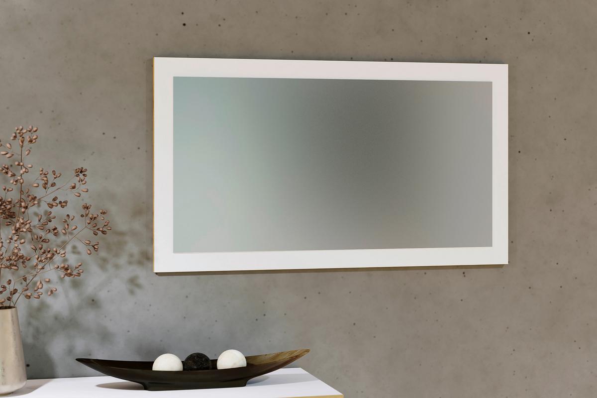 WANDSPIEGEL SALIA 80 CM - Honigeiche/Weiss, Design, Glas/Holzwerkstoff (80/45/2cm) - MID.YOU