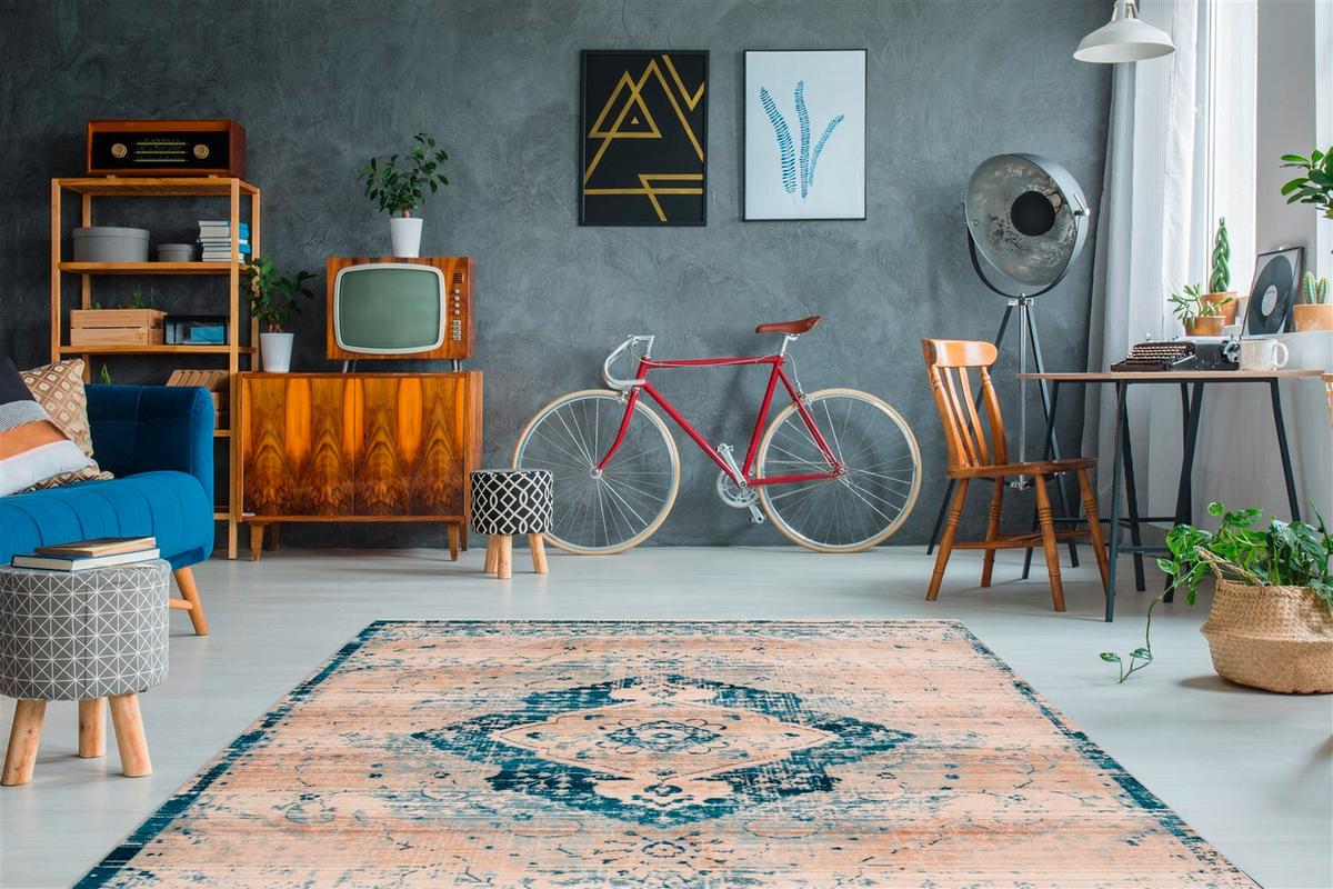 WEBTEPPICH BAROQUE 525 CREME/BLAU 200X290 - Blau/Creme, Basics, Textil (200/290cm) - Kayoom