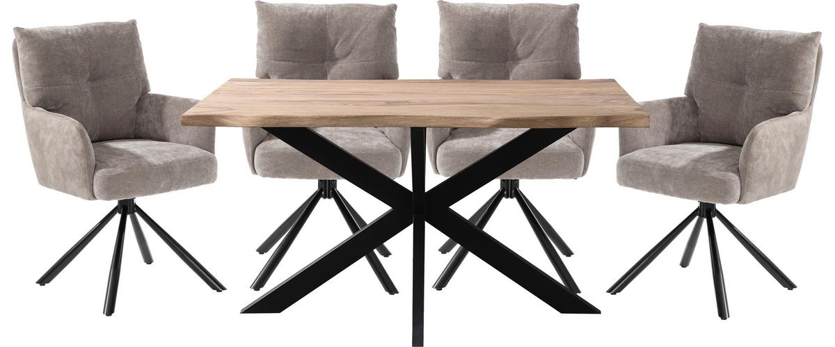 Esstisch Amon Braun/Schwarz - noir/marron, Natur, métal/bois (140/85/77cm) - Mömax