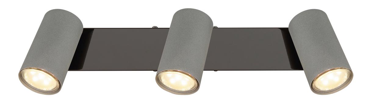 Strahler Robby Grau/Schwarzchrom max. 35 Watt - Schwarzchrom/Grau, Design, Metall (41/10/12cm) - Globo