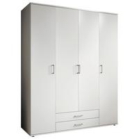 Drehtürenschrank Olli Weiß - Alufarben/Weiß, Basics, Glas/Holzwerkstoff (160/196/54cm) - Based