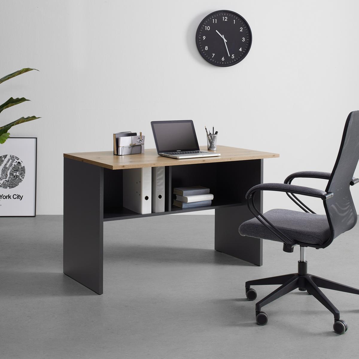 Schreibtisch Shelf in Anthrazit/Eiche Artisan - Anthrazit/Eiche Artisan, MODERN, Holzwerkstoff (120/76/68cm) - Mömax
