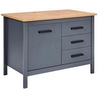 Kücheninsel Venet, Anthrazit/Artisan Eiche - Anthrazit/Schwarz, MODERN, Holzwerkstoff/Metall (124/91/60cm) - Mömax