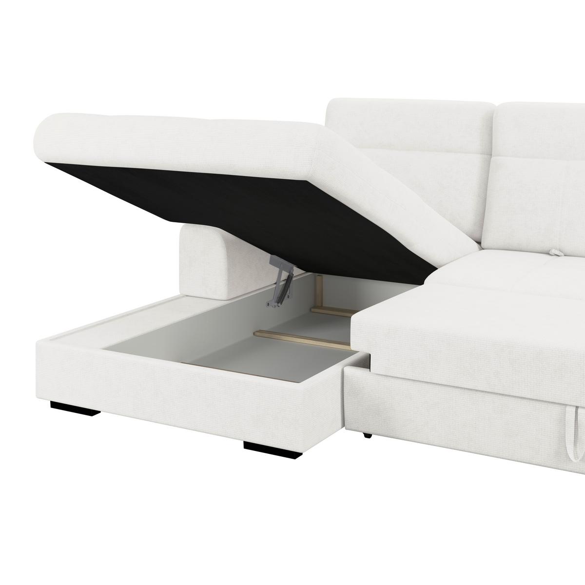 Kutna Garnitura Malaga - bijela/crna, Konvencionalno, tekstil/drvo (203/286cm) - Ondega