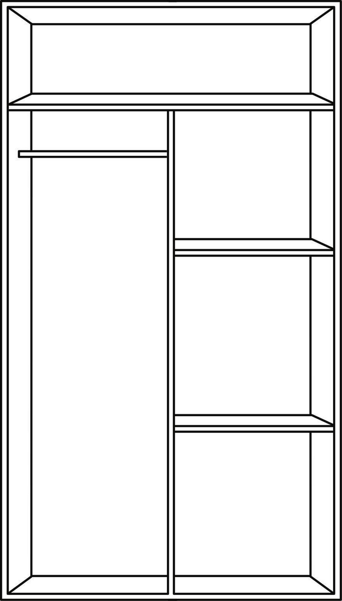 Omara S Klasičnimi Vrati Case, Siva - srebrne barve/siva, Design, umetna masa/leseni material (91/197/54cm) - Boxxx